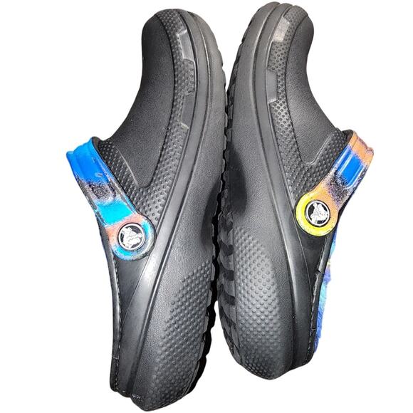 Crocs Classic Lined Spray Dye Rainbow Slip On Clog M6 W7 - Picture 4 of 7